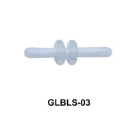 Glass Barbell with Two Trasparent Silicon Ring Outer GLBLS-03